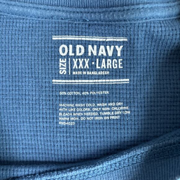 Old Navy Men’s Plus Size 3XL Navy Blue Org Long Sleeve Waffle Knit Pullover Soft - Picture 3 of 5